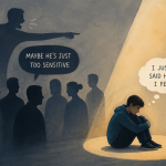 llustration showing emotional awareness being dismissed as too sensitive